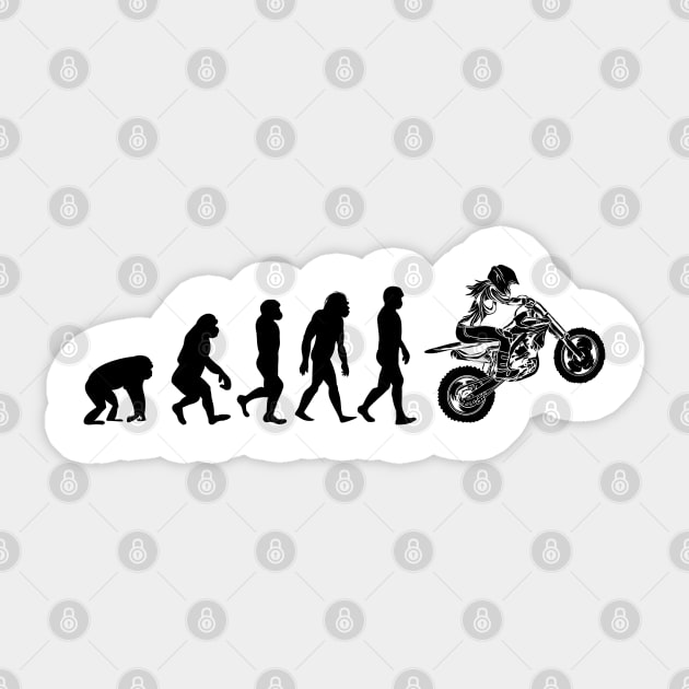 Evolution of a biker girl Sticker by Shirtbubble